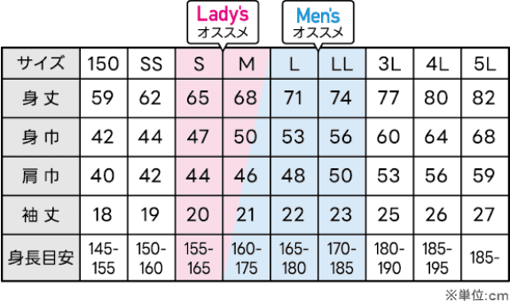 ドライポロシャツのサイズ：150、SS、S、M、L、LL、3L、4L、5L