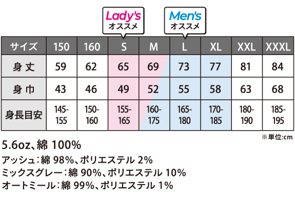 ハイクオリティTシャツのサイズ：150、160、S、M、L、XL、XXL、XXXL