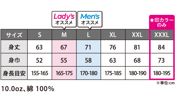 カラフルリッチパーカーのサイズ：S、M、L、XL、XXL、XXXL